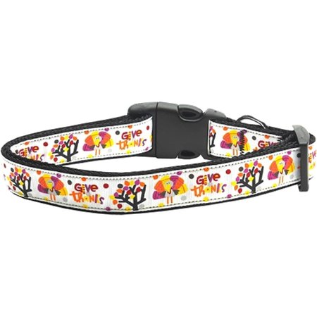 MIRAGE PET PRODUCTS Give Thanks Nylon Dog CollarMedium Narrow 125-126 MDN